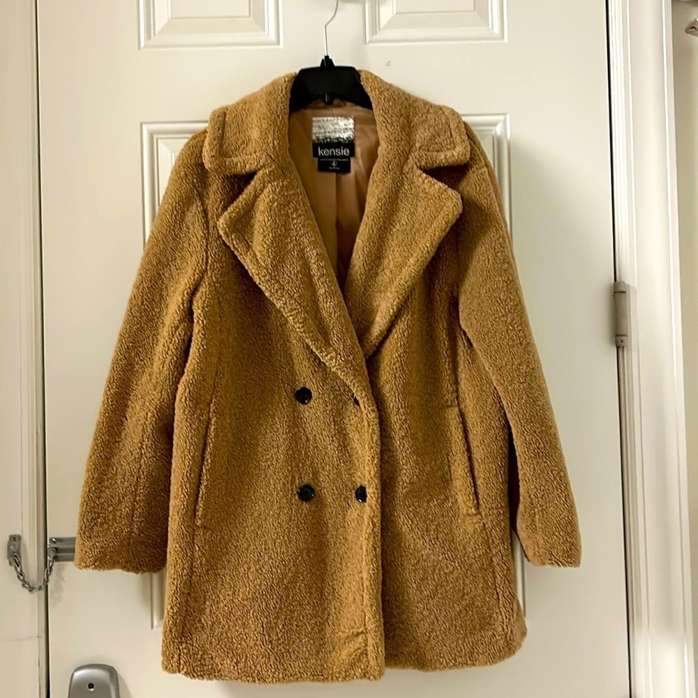 Kensie Tan Teddy/Sherpa Coat SZ L